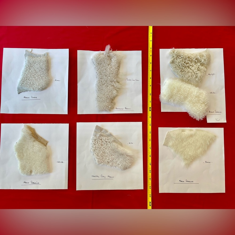 7 pieces of merino wool/sherpa for crafts